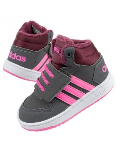 Adidas Î‘Î¸Î»Î·Ï„Î¹ÎºÎ¬ Î Î±Î¹Î´Î¹ÎºÎ¬ Î Î±Ï€Î¿ÏÏ„ÏƒÎ¹Î± ÎœÏ€Î¬ÏƒÎºÎµÏ„ Hoops 2.0 GZ7798 Grey Five / Screaming Pink / Core Black